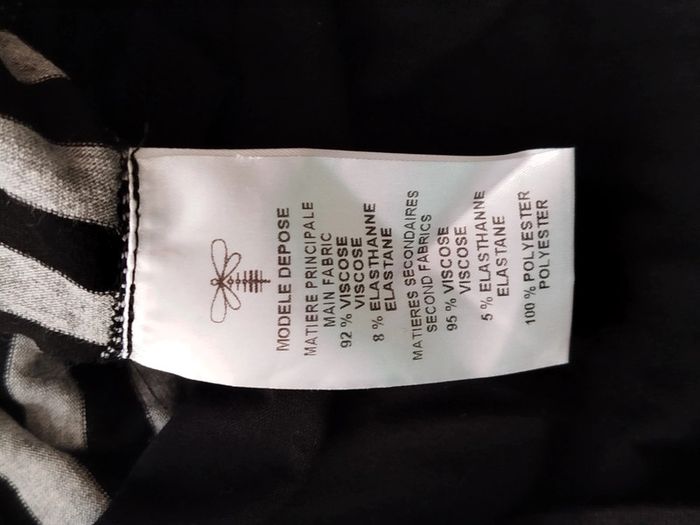 Robe noire imprimée avec voile manches 3/4 La mode est à vous taille 38 - photo numéro 5