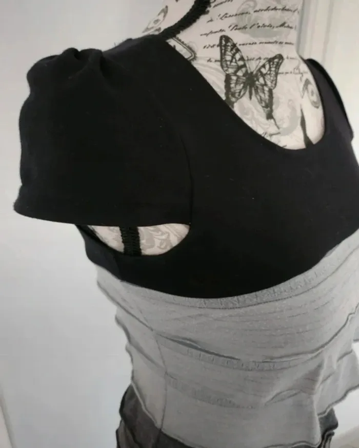Robe à volants dégradé gris/noir – Cache Cache T36 - photo numéro 3