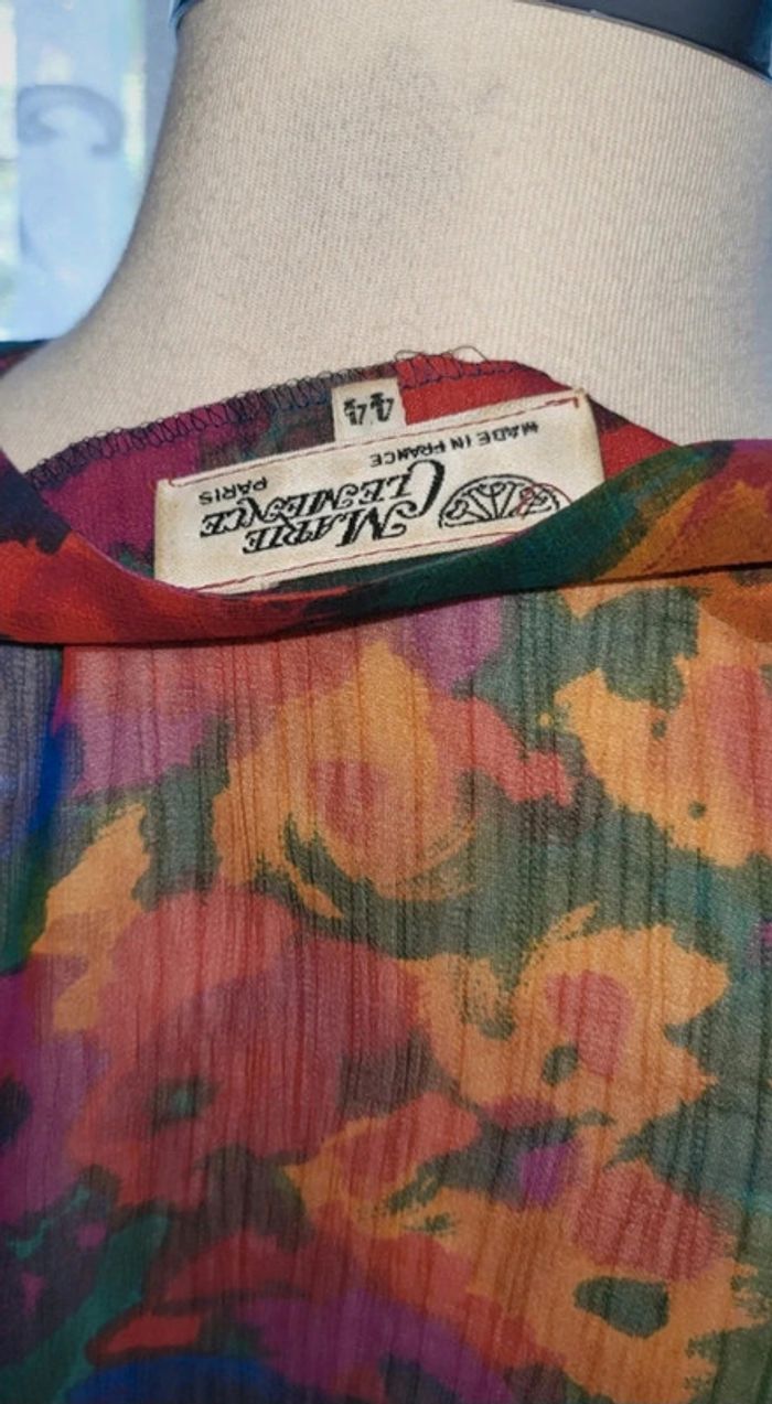 Chemise fleurie transparente vintage 44 - photo numéro 6