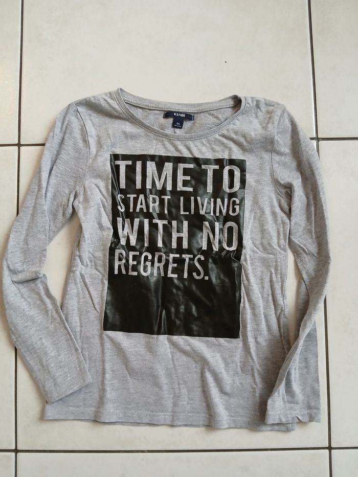 tee shirt manches longues gris 10 ans