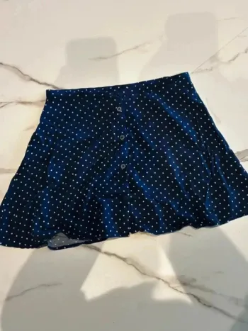 Jupe H&M femme taille 38 – Bleu marine à pois – Très bon état