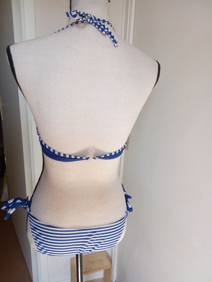 maillots de bain 2 pièces femme, marine, bleu, blanc, taille S ou 36,38 - photo numéro 2