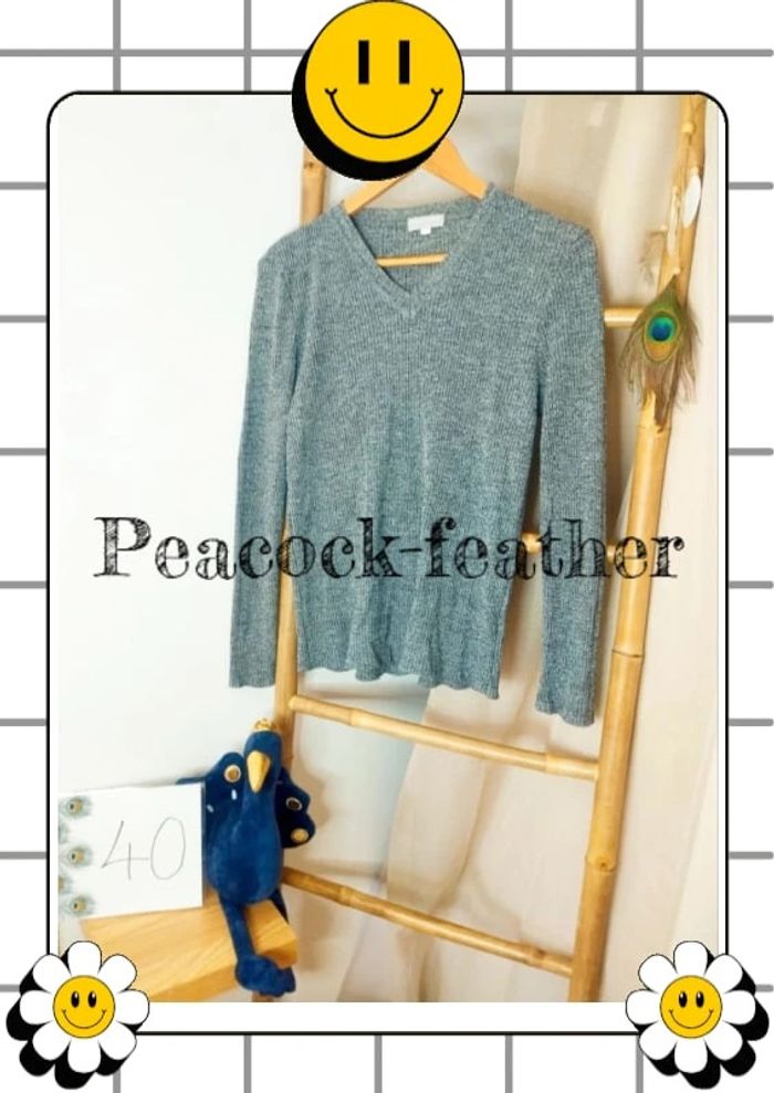 Pull fin côtelé gris pure&simple 40
