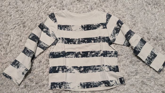 T-shirt manches longues rayé bleu