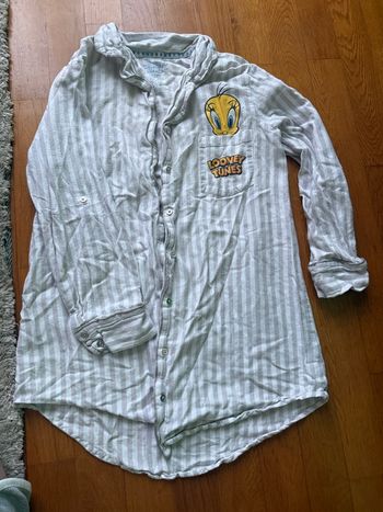 Chemise de nuit Looney Tunes Titi à rayures gris