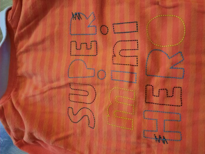 Ensemble garçon polo orange manches longues et jean bleu assorti Orchestra 9 mois - photo numéro 4