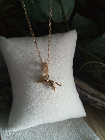 Collier pendentif panthère/ jaguar plaqué s925