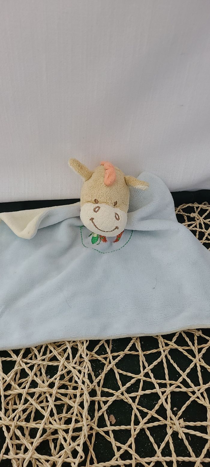 Doudou plat poney cheval bleu Bob BENGY - photo numéro 2