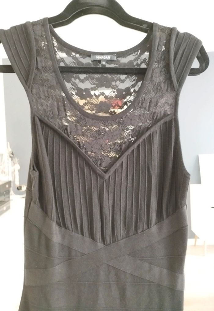 Robe sans manches moulante dentelle noire taille S Morgan - photo numéro 2