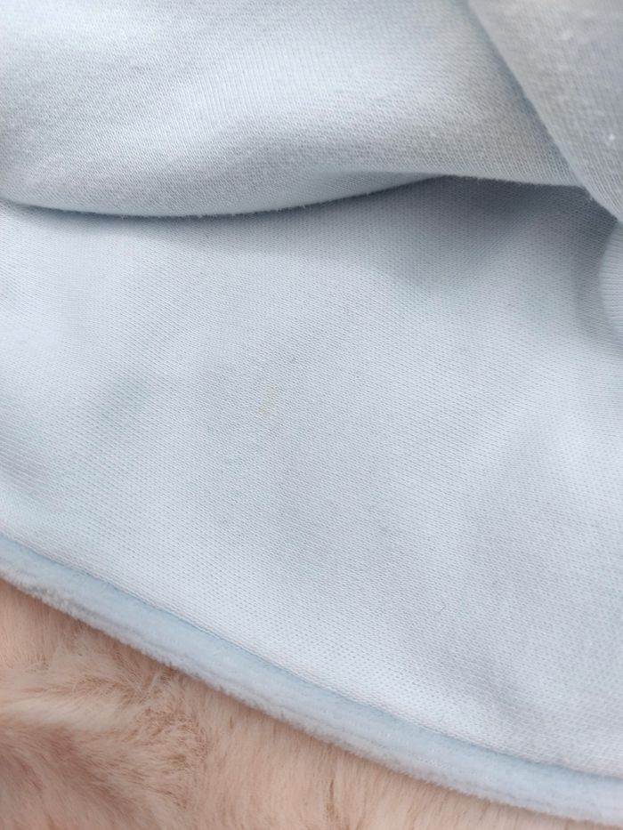 Doudou plat ours bleu blanc j’aime Maman et Papa Fruit de ma passion nœud blanc - photo numéro 7