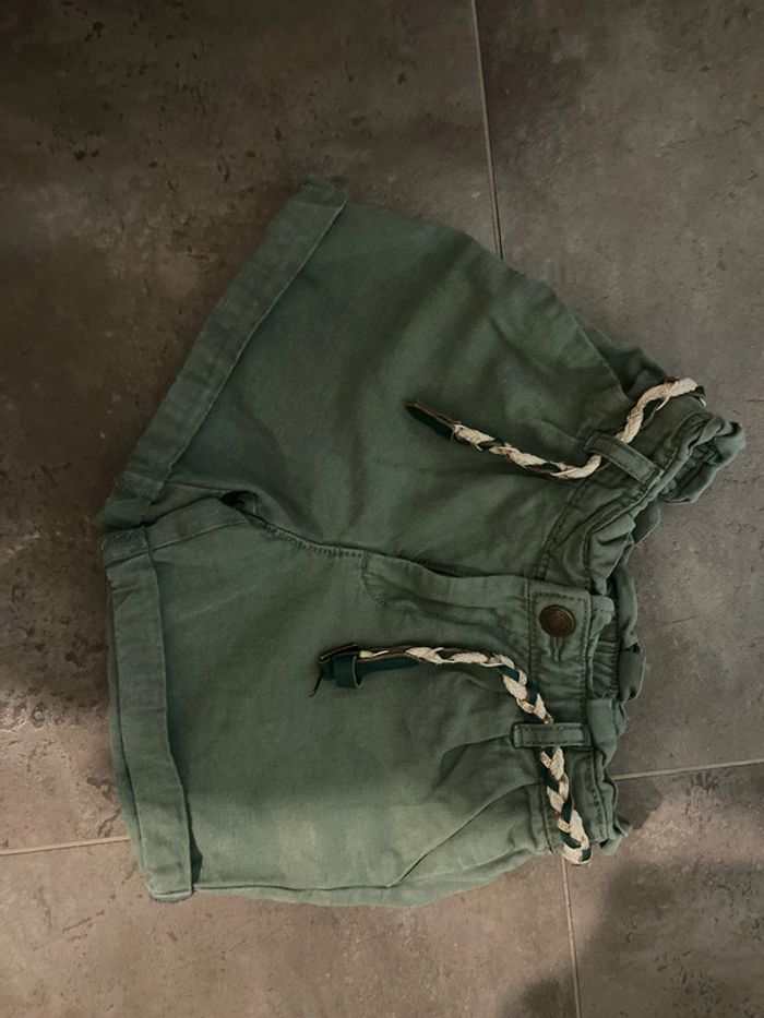 4/6 ans short coton et lin kaki TAO