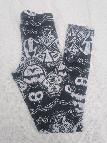 Legging noir et blanc motifs ethniques