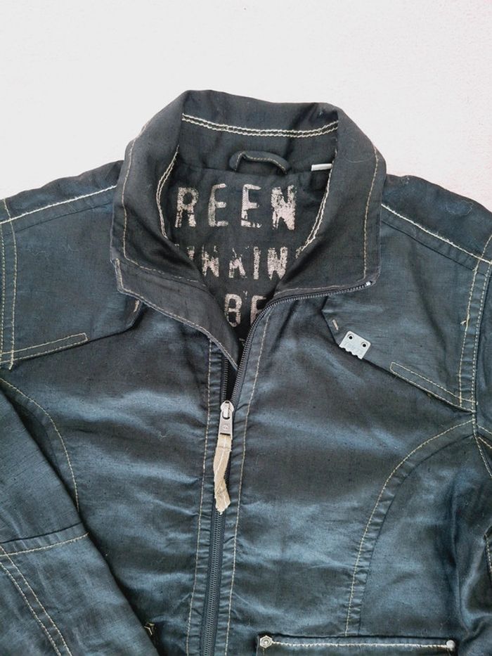 Blouson veste zippée noire en lin ciré Timberland 10 ans - photo numéro 2