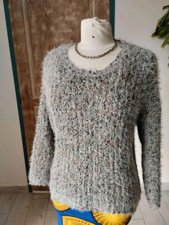 Pull gris moutonné - photo numéro 3