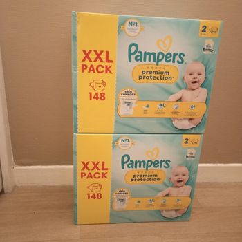 Pampers premium protection taille 2(296 couches)