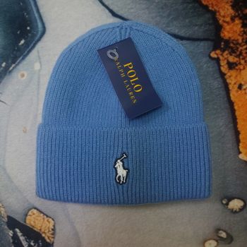 Bonnet côtelé Ralph Lauren couleur Bleu
