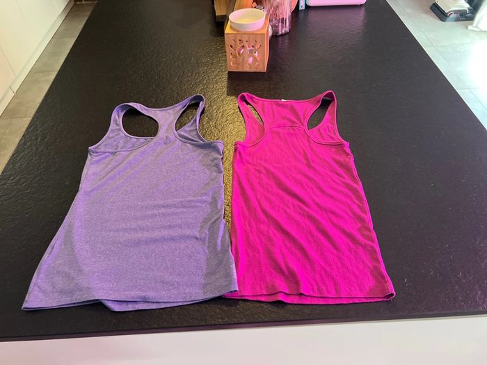 Lot 2 débardeur de sport Oxylane Domyos XS 34 - photo numéro 4