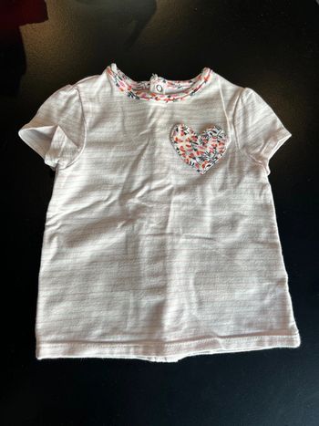 Teeshirt rayé fleuri