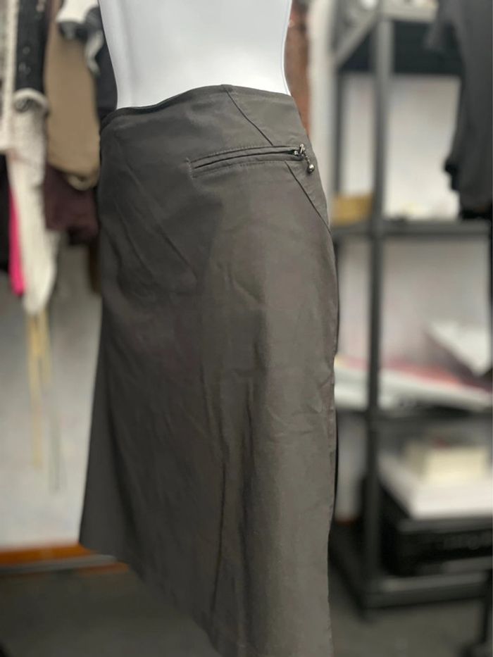 Jupe y2k grise droite style streetwear 2 fausses poches - photo numéro 5