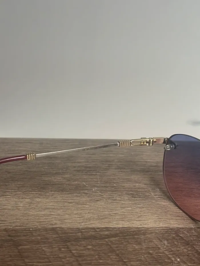 Lunette de soleil ovale Porta Romana verre bleu dégradé rougeâtre - photo numéro 9