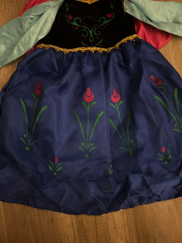 Robe déguisement Anna Reine des neiges bleue 110 cm - photo numéro 3