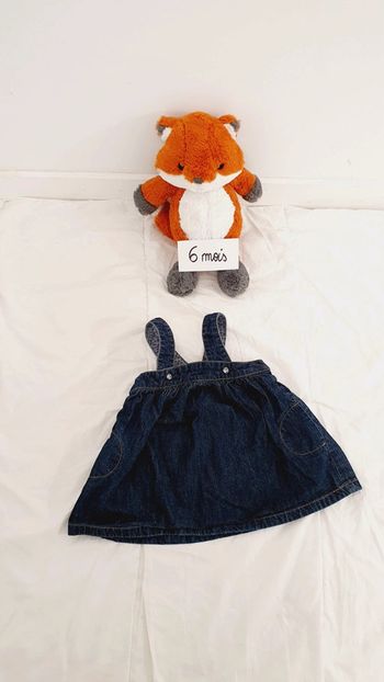 Robe en jeans type salopette bébé fille 6 mois