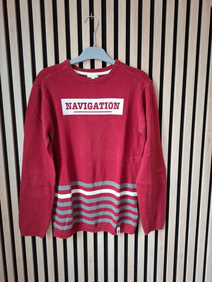 Pull coton rouge foncé 14 ans VertBaudet
