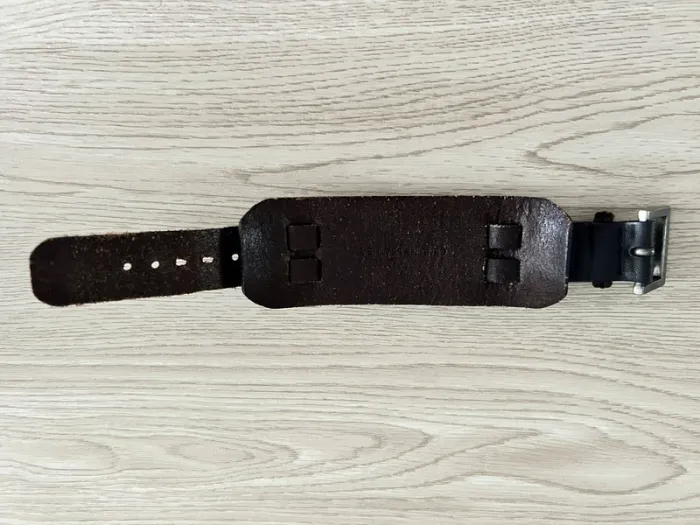 Bracelet Manchette en Cuir Marron Fossil Neuf - photo numéro 8