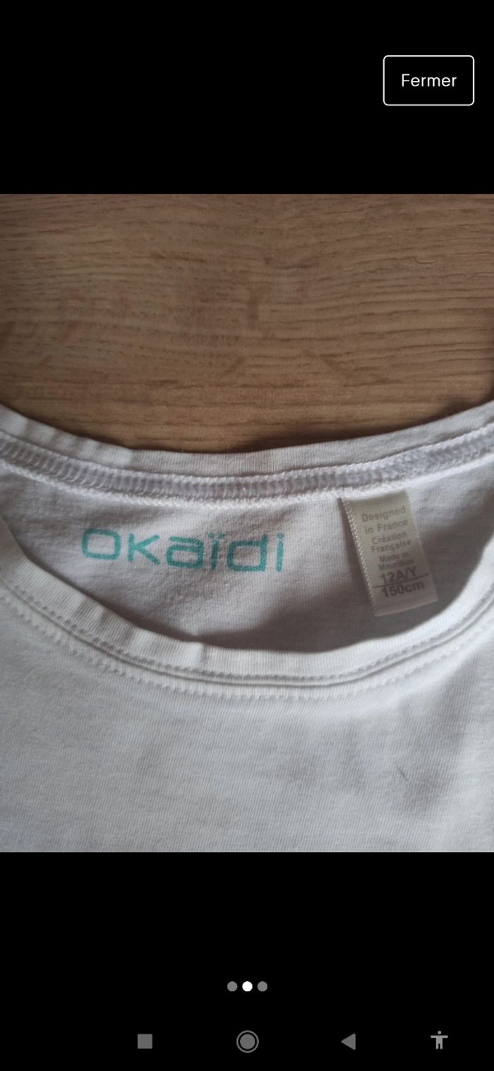 T-shirt blanc Okaïdi 12 ans - photo numéro 2