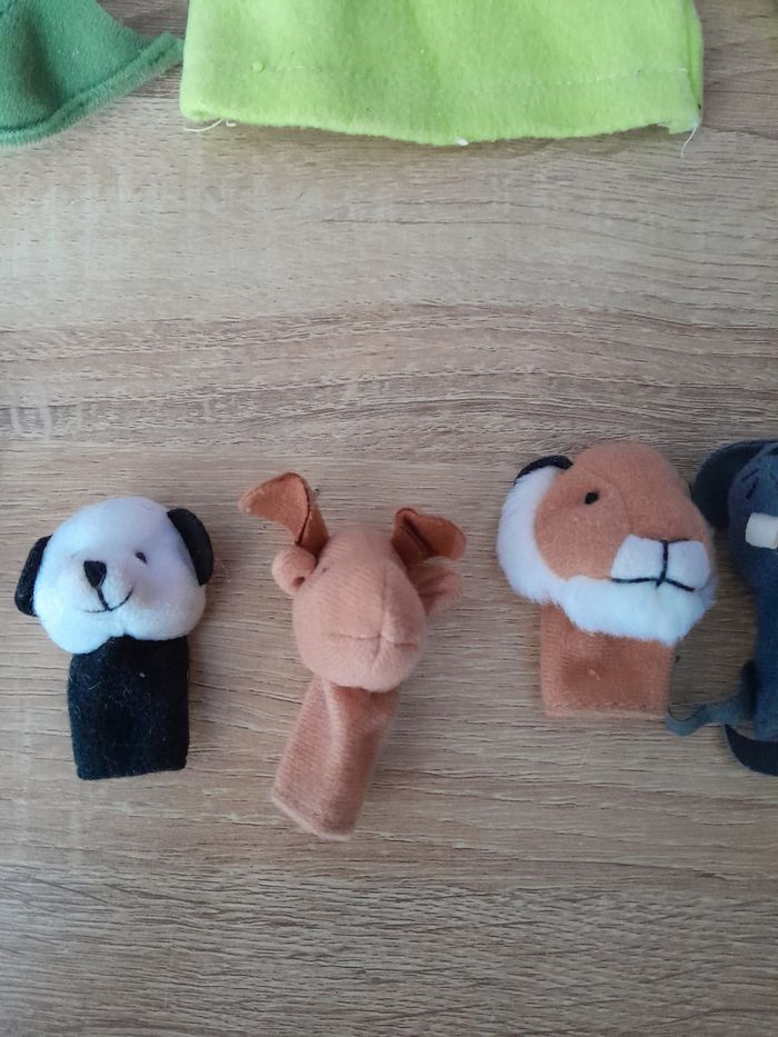 Lot de 9 petites marionnettes animaux en tissu - photo numéro 6
