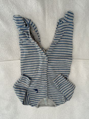 Pyjama pour garçon gris rayé et bleu 0 1 mois jamais