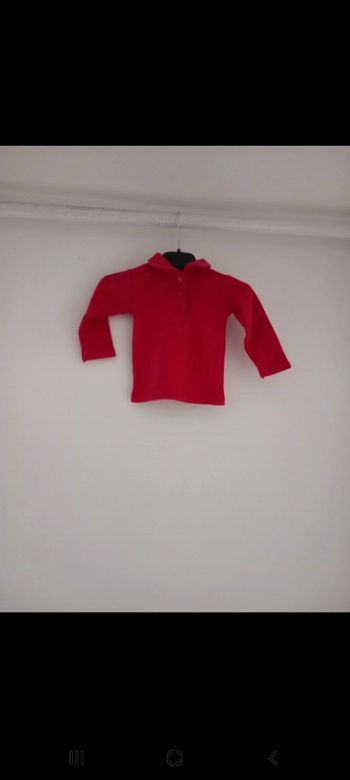 Polo manches longues  rouge 9mois