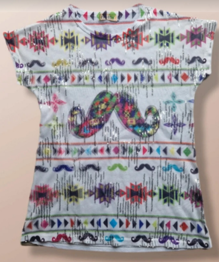 👕T-shirt graphique multicolore Piaoya Taille 12 ans - photo numéro 4