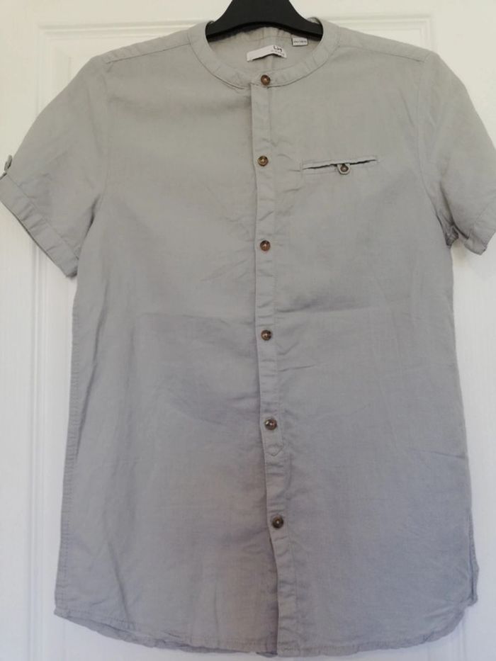 Chemise lin gris 16 ans neuf