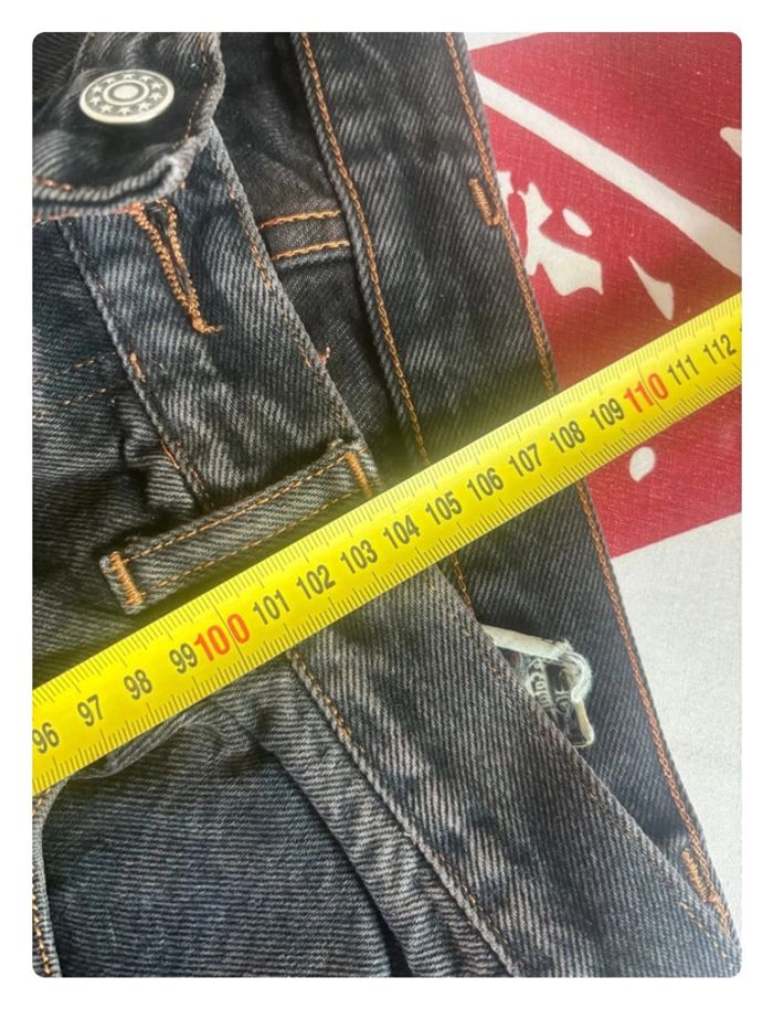 Pantalon bleu/noir délavé taille 40 vintage coupe droite patte d’éléphant - photo numéro 13
