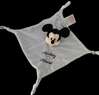 ❤️ 🌟Doudou Plat Mouchoir Mickey Mouse Disney Primark  Bleu Blanc