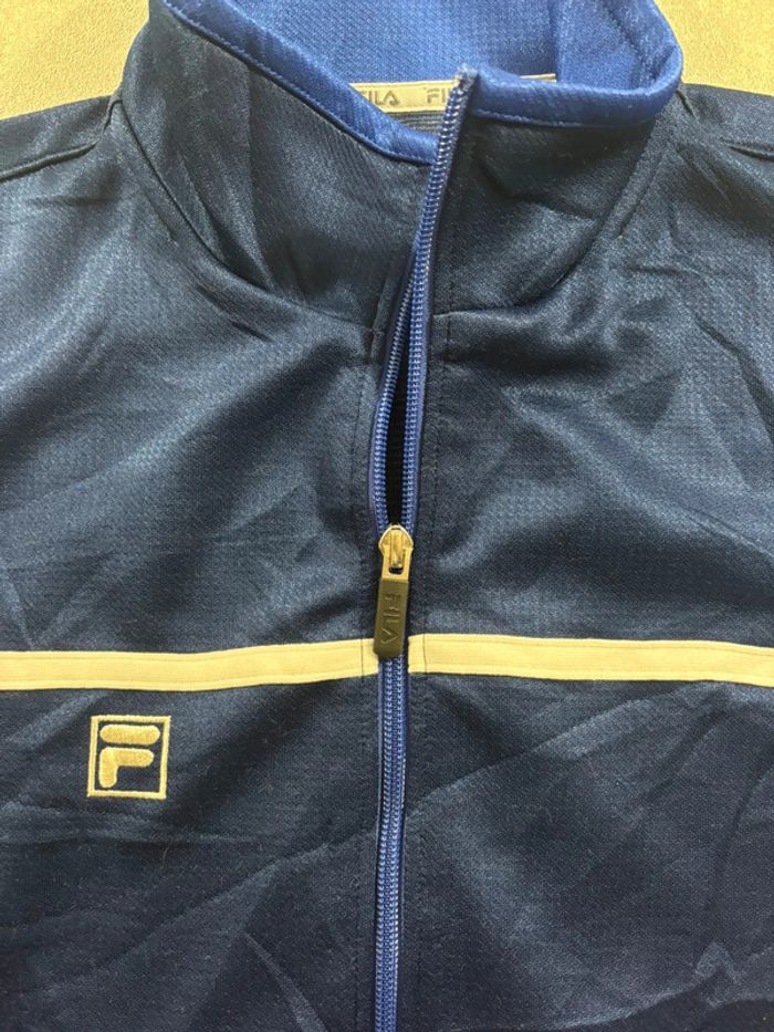 Veste - Track Jacket Fila Vintage brodé Bleu marine taille S - photo numéro 3