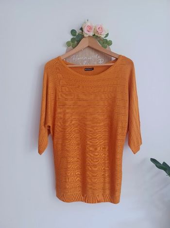 Top pull maille léger ocre orangé In Extenso Taille 38