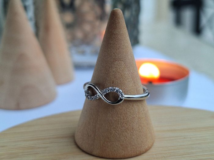Bague Ouverte Argentée design infini pour femme Cadeau pour elle, Ajustable - photo numéro 2