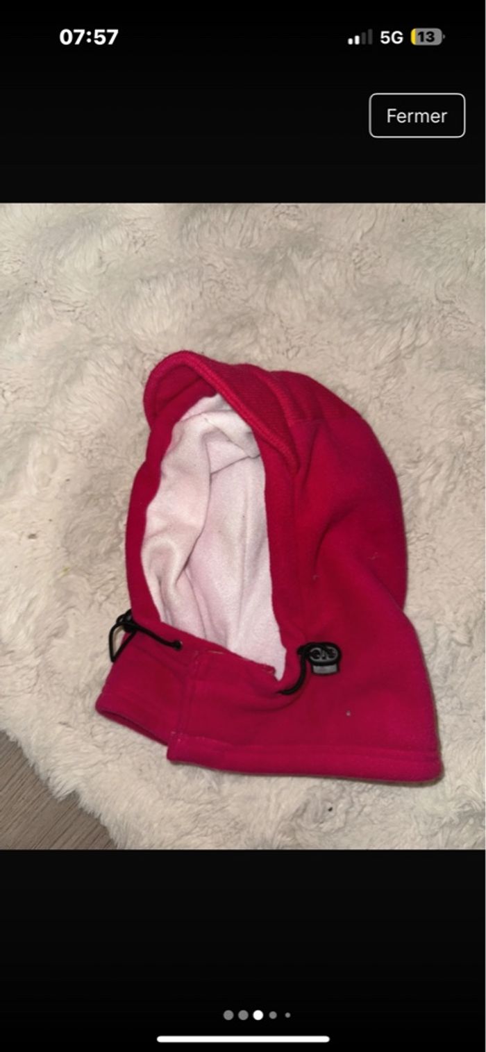 Cagoule fille rose fushia 5/8 ans - photo numéro 4
