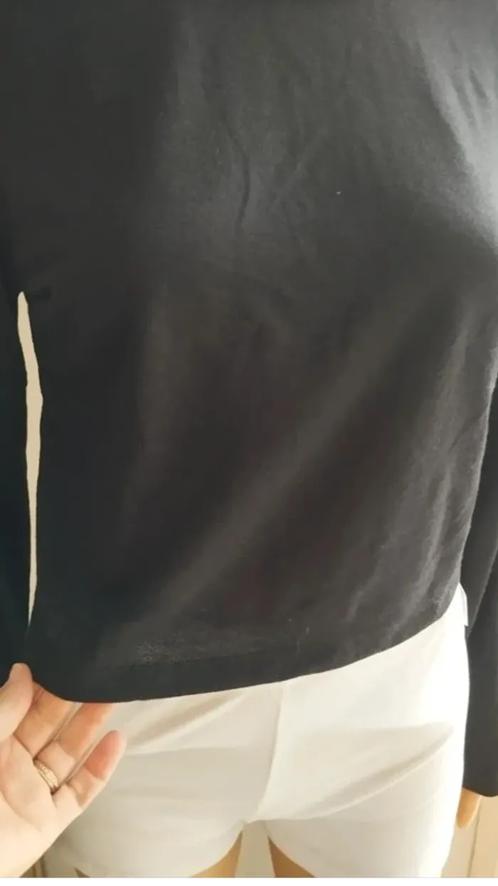 Tee-shirt manches longues noir taille l Ardene manches avec ouvertures - photo numéro 8