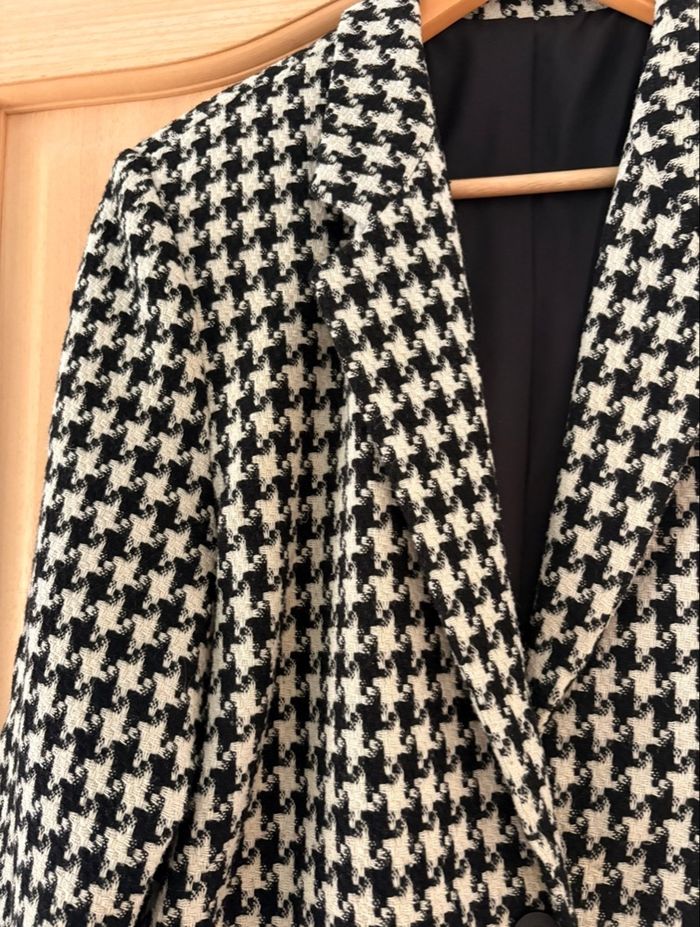 Blazer noir et blanc à motifs pieds de poule - photo numéro 3