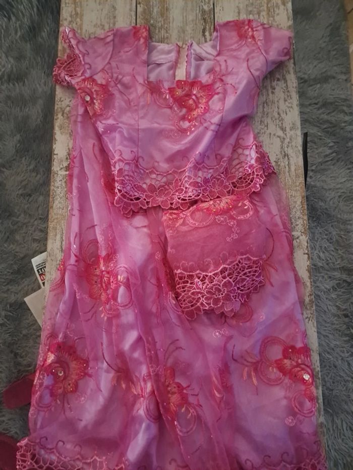 Ensemble orientale jupe longue haut et foulard dentelle et strass - photo numéro 2