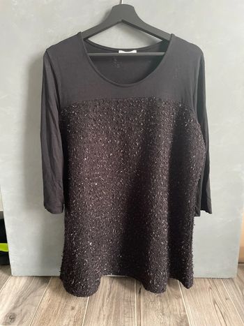 Haut manches mi-longues effet pailleté