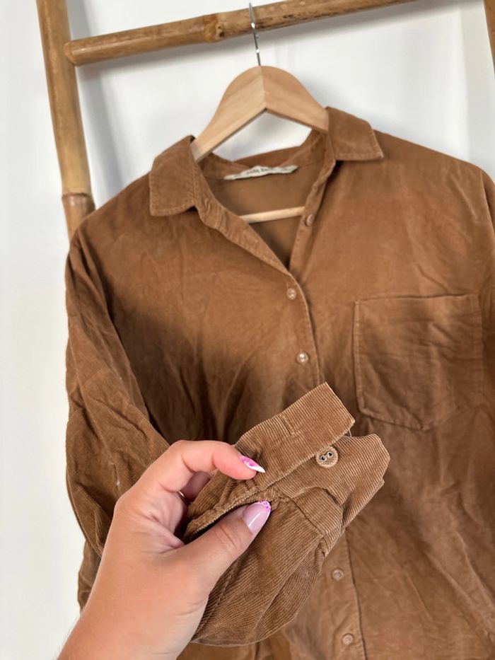 Chemise marron en velours zara taille M - photo numéro 4