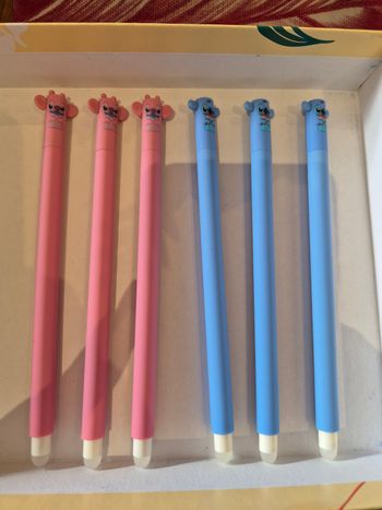 Lot de 6 stylos effaçables stitch imitation legami