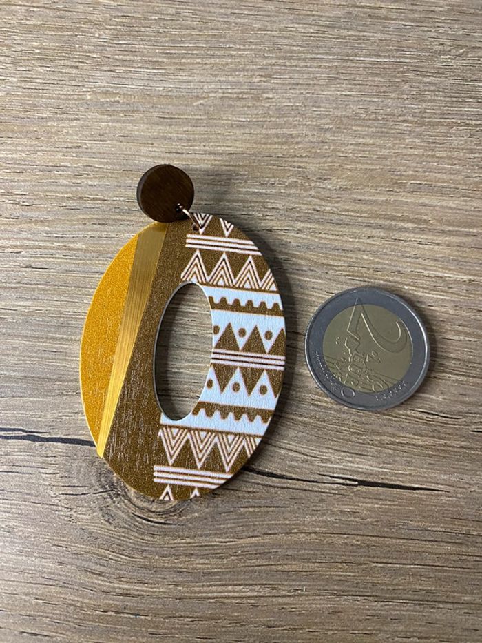 Boucles d oreilles bois bohème chic - photo numéro 6