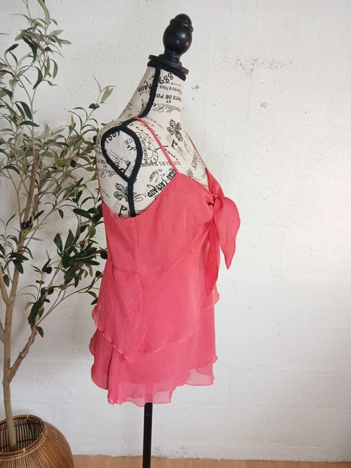 đ Superbe dĂ©bardeur rose fuchsia â Pastille menthe â Taille 40 â TrĂšs bon Ă©tat - photo numĂ©ro 4