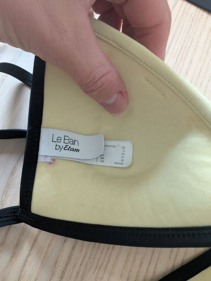 Maillot deux pièces jaune pâle Etam - photo numéro 5