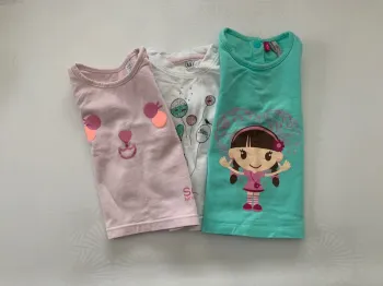 Lot fille de 3 t-shirts manches longues 6m